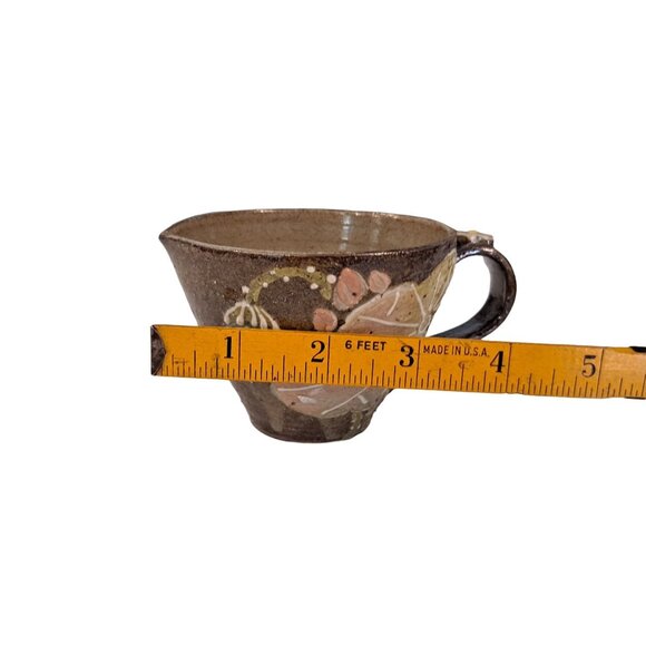 Lotus Flower Lily Pad Coarse Clay Cups Mugs Set Of 2 - Picture 8 of 8